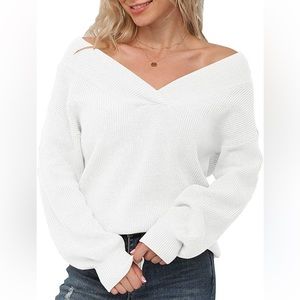 White off the shoulders sweater
